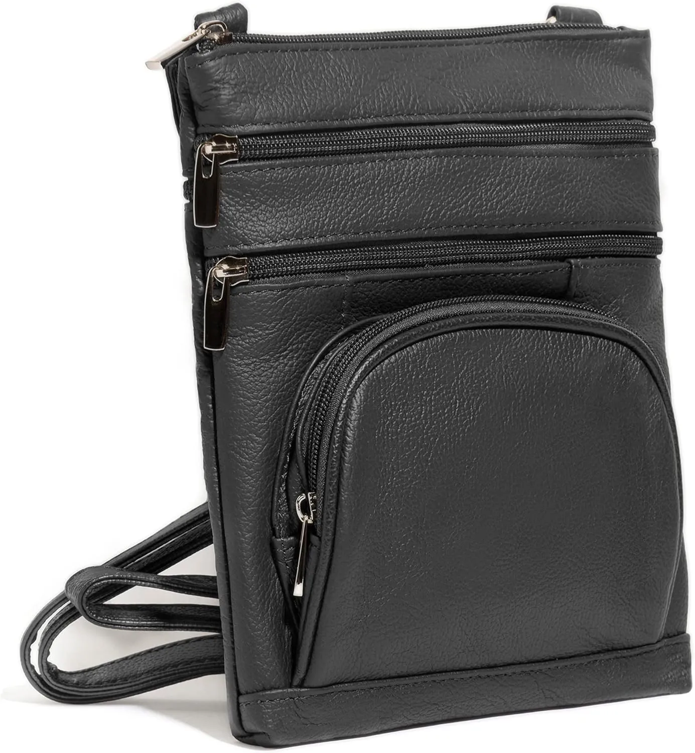 TOVOSO Crossbody Bag for Women, Genuine Leather Multi-Pocket Purse with Adjustable Strap, RFID Protection, Built-In Wallet