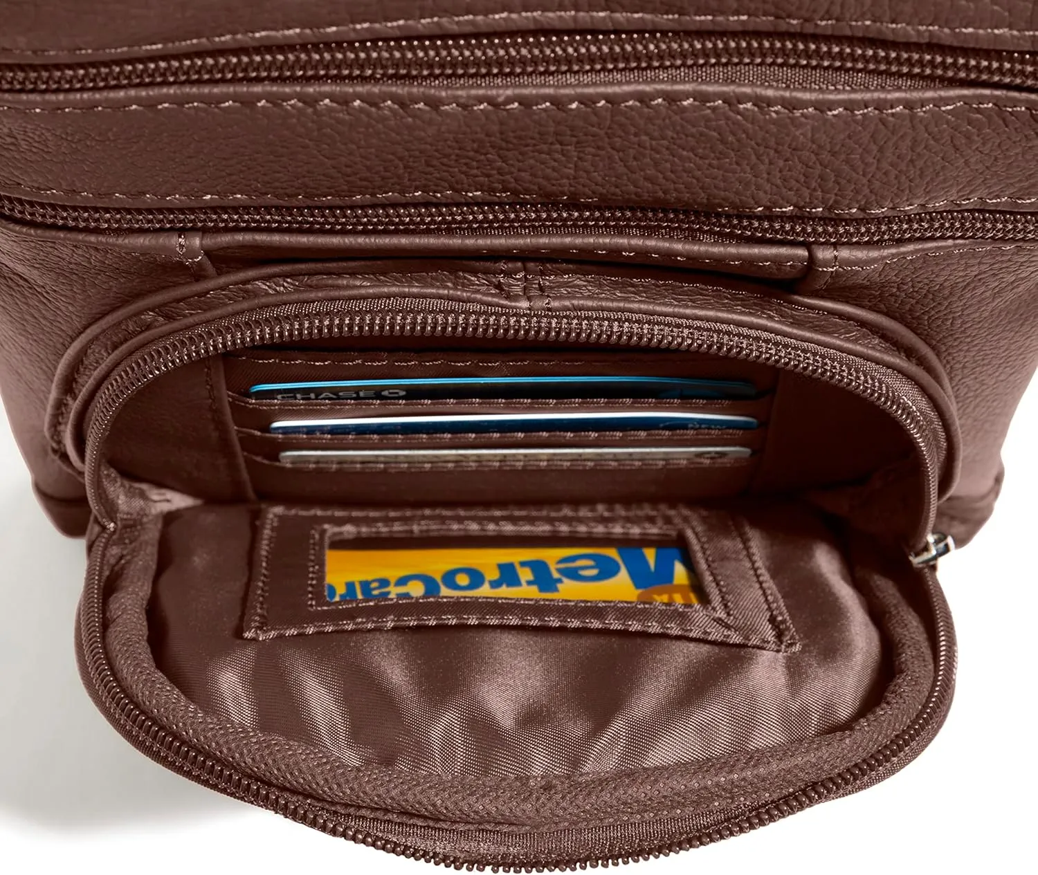 TOVOSO Crossbody Bag for Women, Genuine Leather Multi-Pocket Purse with Adjustable Strap, RFID Protection, Built-In Wallet
