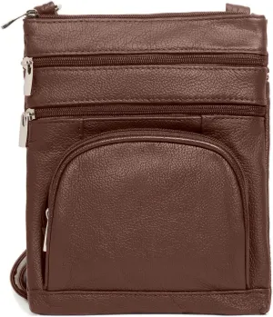 TOVOSO Crossbody Bag for Women, Genuine Leather Multi-Pocket Purse with Adjustable Strap, RFID Protection, Built-In Wallet