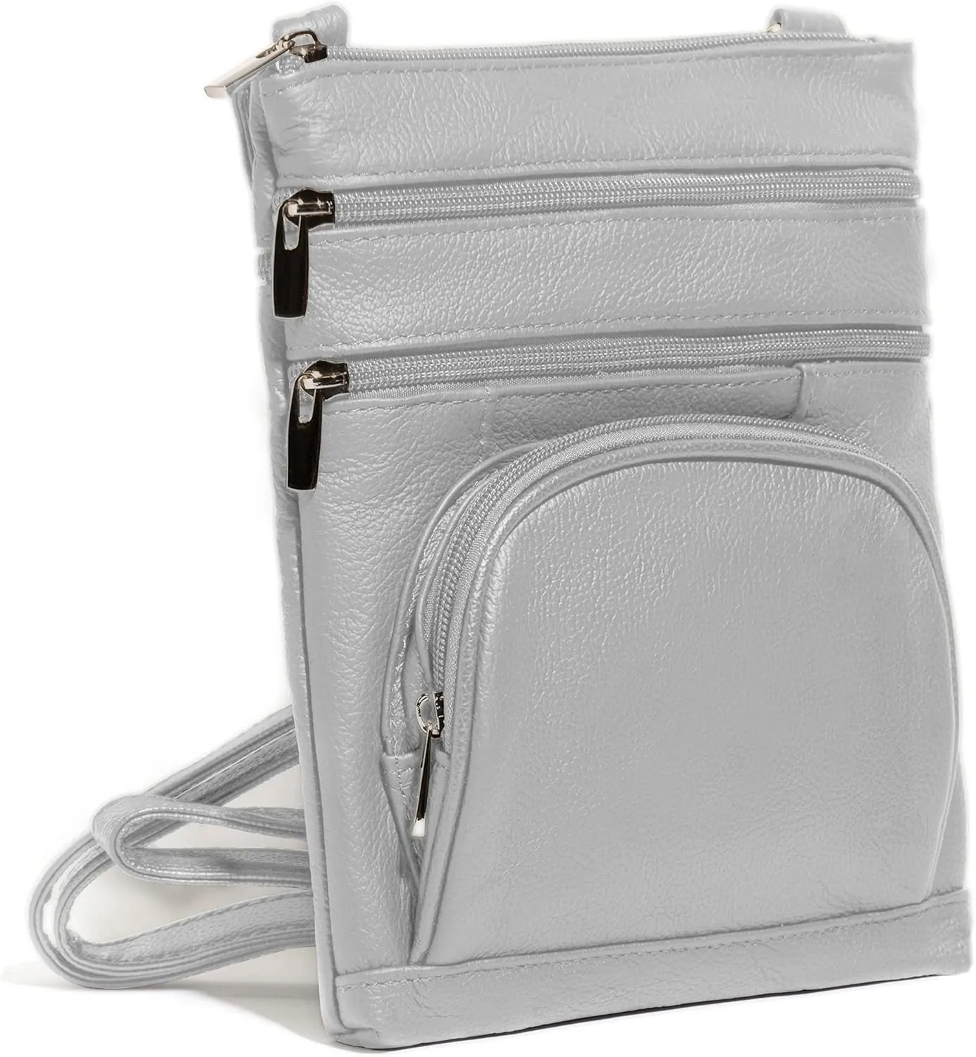 TOVOSO Crossbody Bag for Women, Genuine Leather Multi-Pocket Purse with Adjustable Strap, RFID Protection, Built-In Wallet