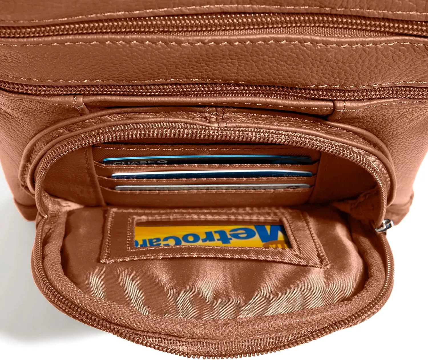 TOVOSO Crossbody Bag for Women, Genuine Leather Multi-Pocket Purse with Adjustable Strap, RFID Protection, Built-In Wallet