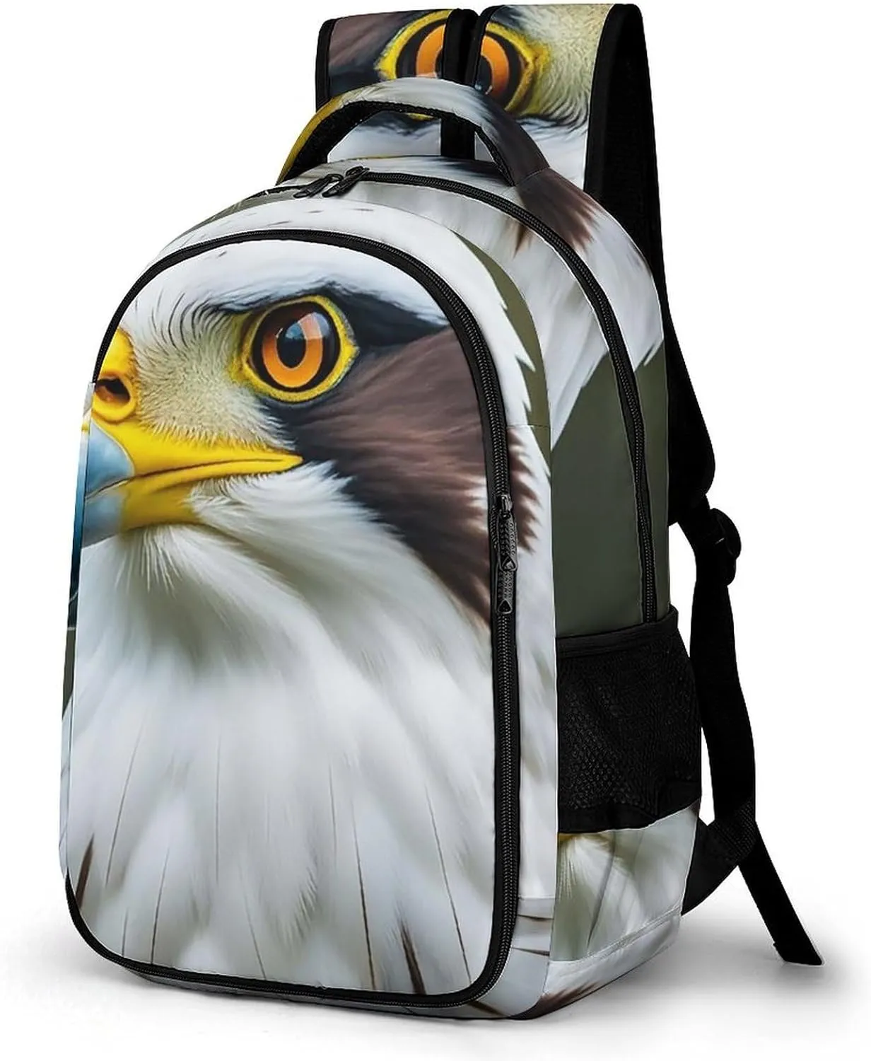 Travel Backpack for Women Men Spear Falcon, White Eagle Laptop Backpack Large Bookbag Computer Bag for Hiking