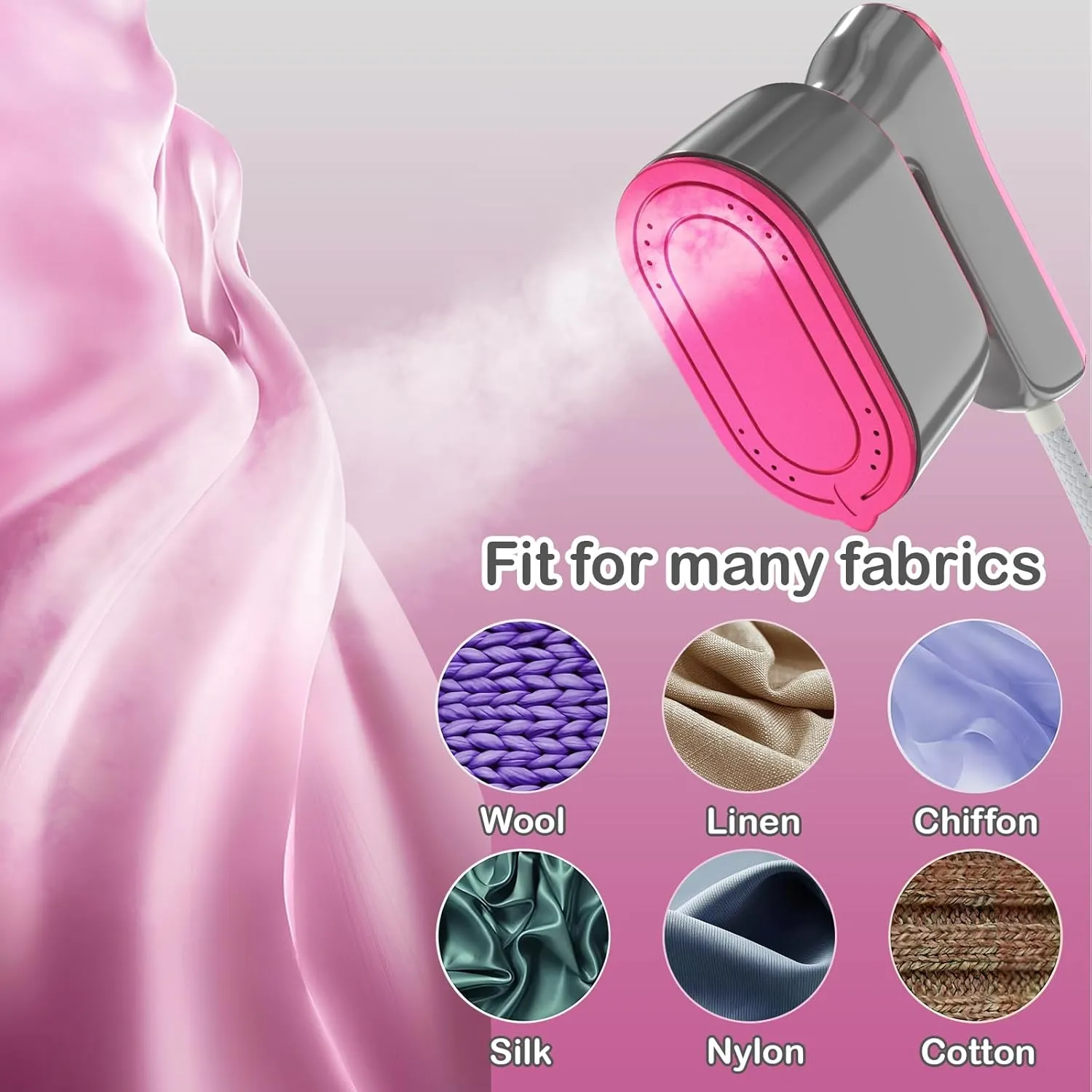 Travel Steamer Iron for Clothes - Portable Mini Ironing Machine, Small Size for College Dorm Home Essentials (Light Grey)
