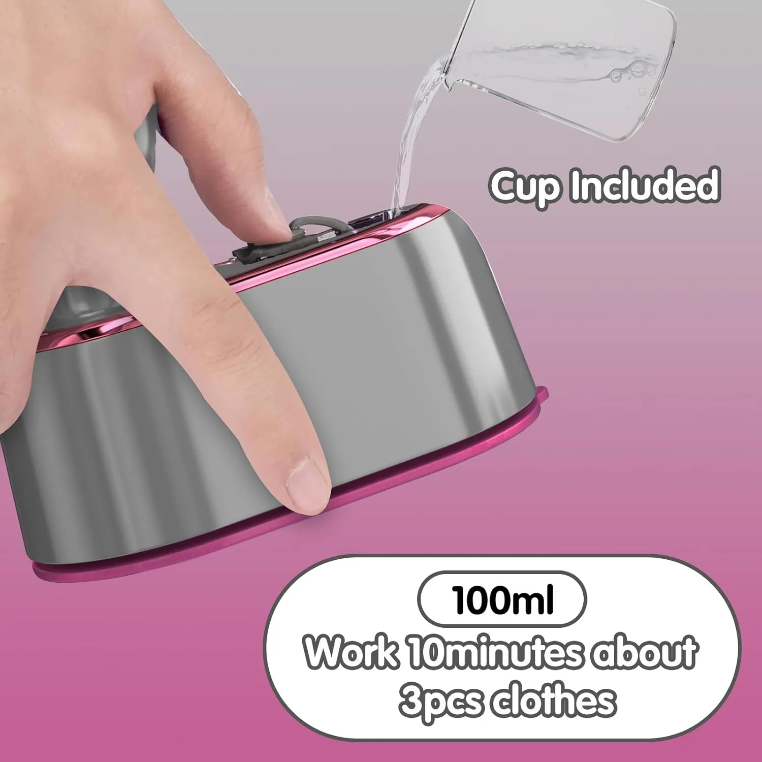 Travel Steamer Iron for Clothes - Portable Mini Ironing Machine, Small Size for College Dorm Home Essentials (Light Grey)