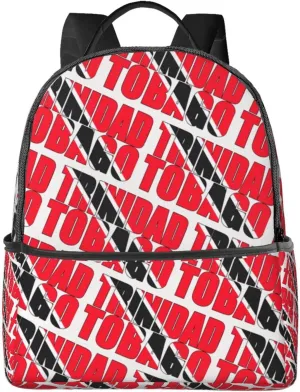 Trinidad and Tobago Flag Casual Backpacks Laptop Backpack Carry-on Daypack Sports Travel Rucksack Lightweight Working Bag for Outdoor Hiking Cycling Walking