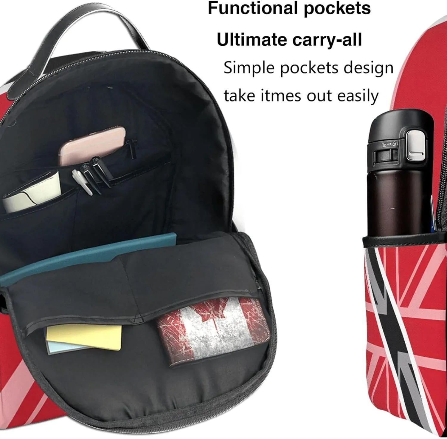 Trinidad and Tobago UK Flag Casual Backpacks Laptop Backpack Carry-on Daypack Sports Travel Rucksack Lightweight Working Bag for Outdoor Hiking Cycling Walking