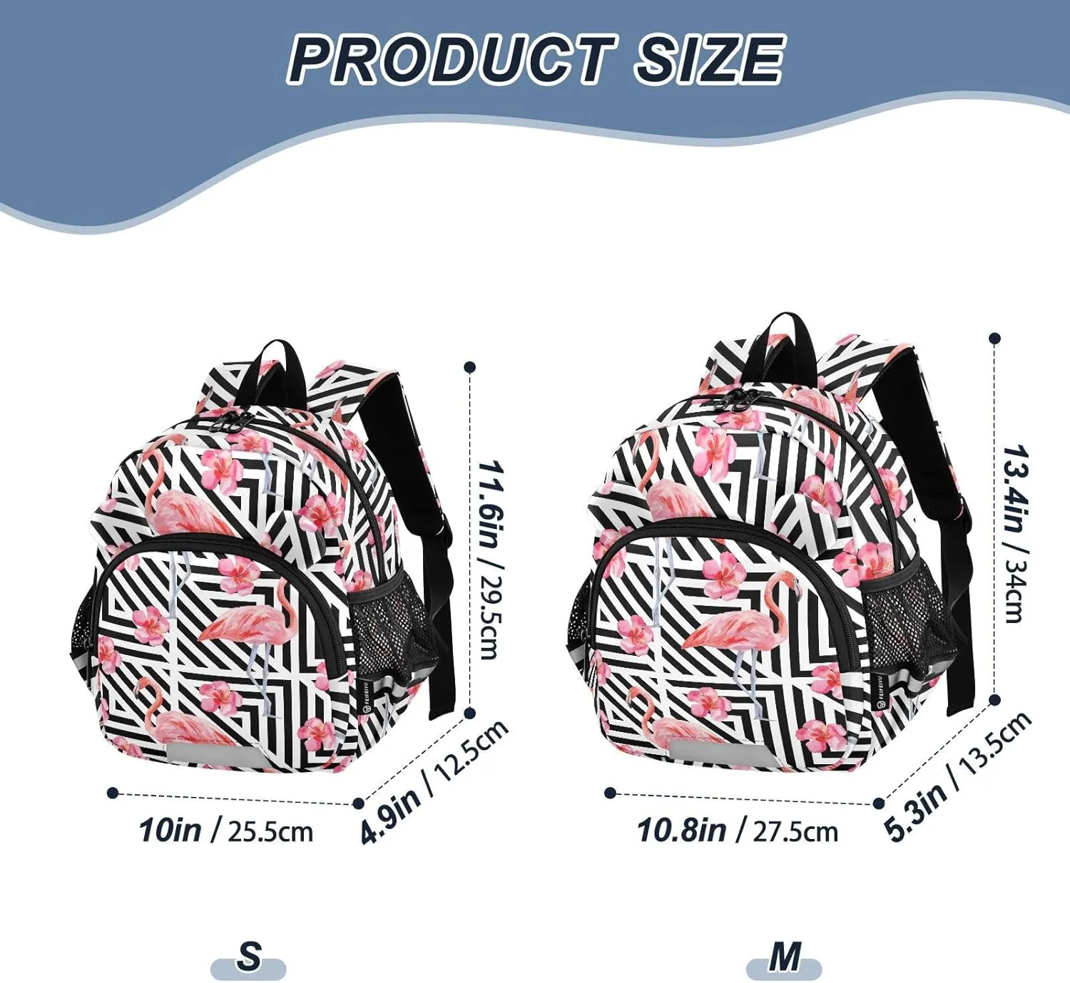 Tropic Flamingo Preschool Backpack Print Beautiful Daycare Bookbag School Backpack with Traction Rope for Kids 3-6