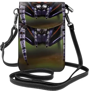 Tropical Rainforest Spiders Zippered Crossbody Bag, Women'S Shoulder Bag With Card Slot, Removable Shoulder Strap, 7.6 X 4.9 In.