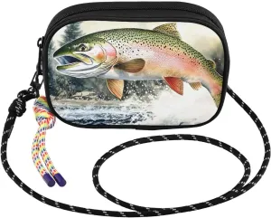 Trout Water Jump Small Crossbody Bags for Women Cell Phone Purses Women's Shoulder Handbag Wallet Purse