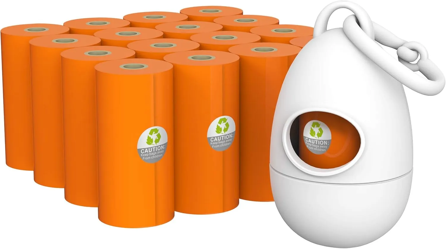 TUG Dog Waste Bag Dispenser with Dog Poop Bags, 17 Rolls (255 Bags), 15 Bags Per Roll, With White Dispenser