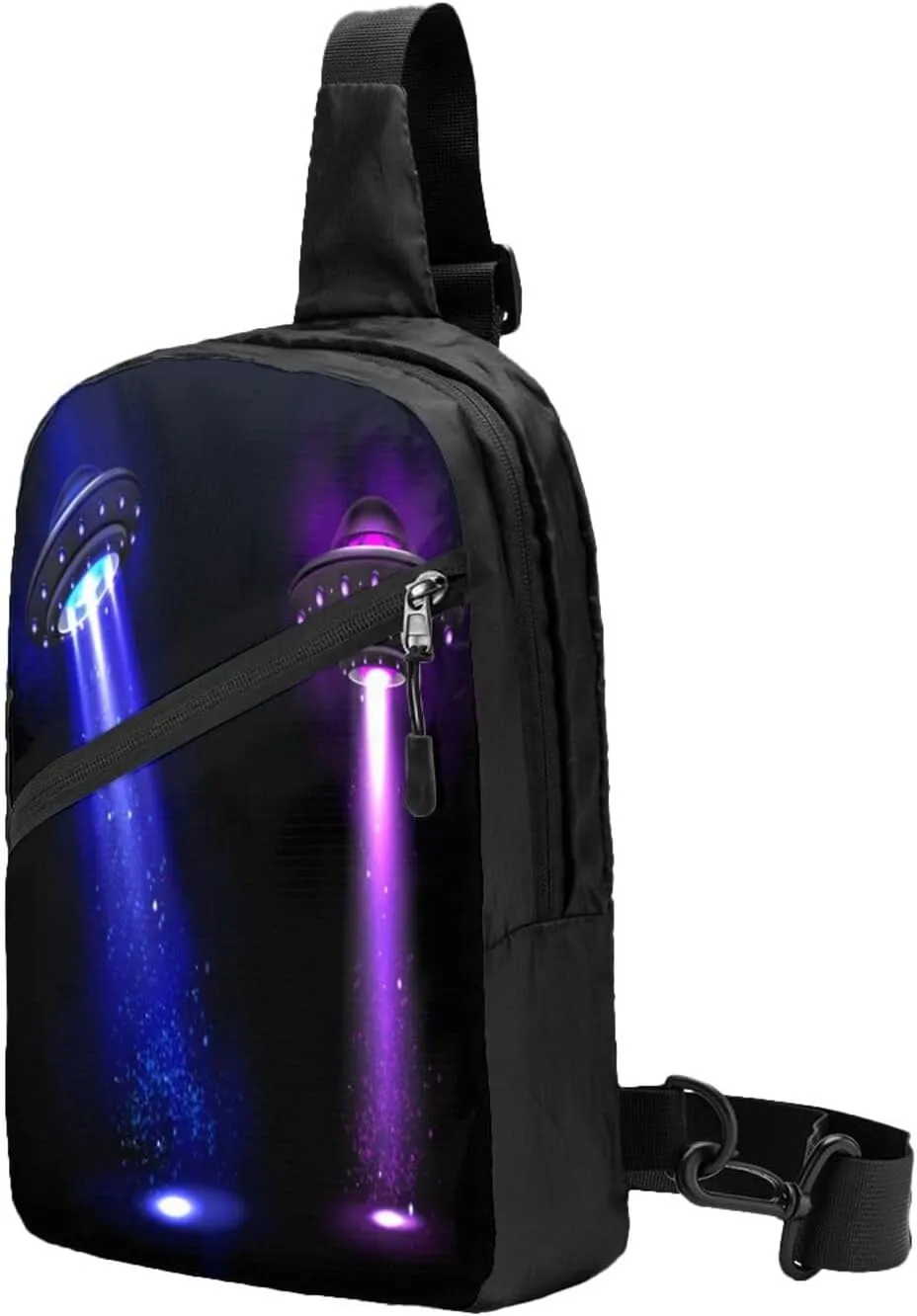 Ufo Alien Space Ships Sling Bag for Men Women, Small Crossbody Sling Backpack Shoulder Chest Bag, Anti Theft Travel Hiking Sports