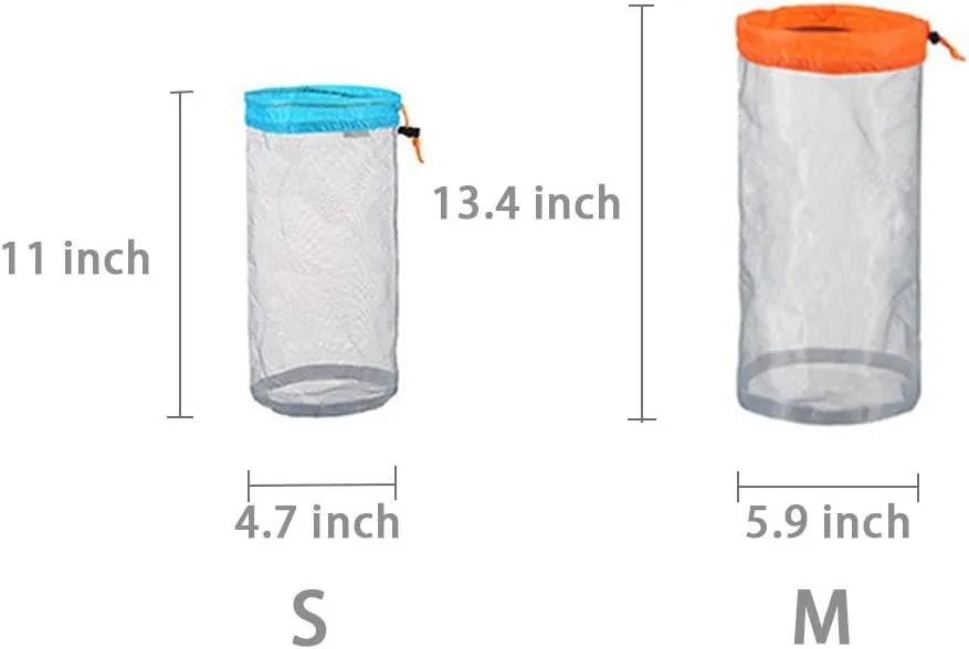 Ultra Light Stuff Sacks Nylon Mesh Drawstring Storage Bag S M L XL XXL for Camping Travel Hiking Outdoor Sports