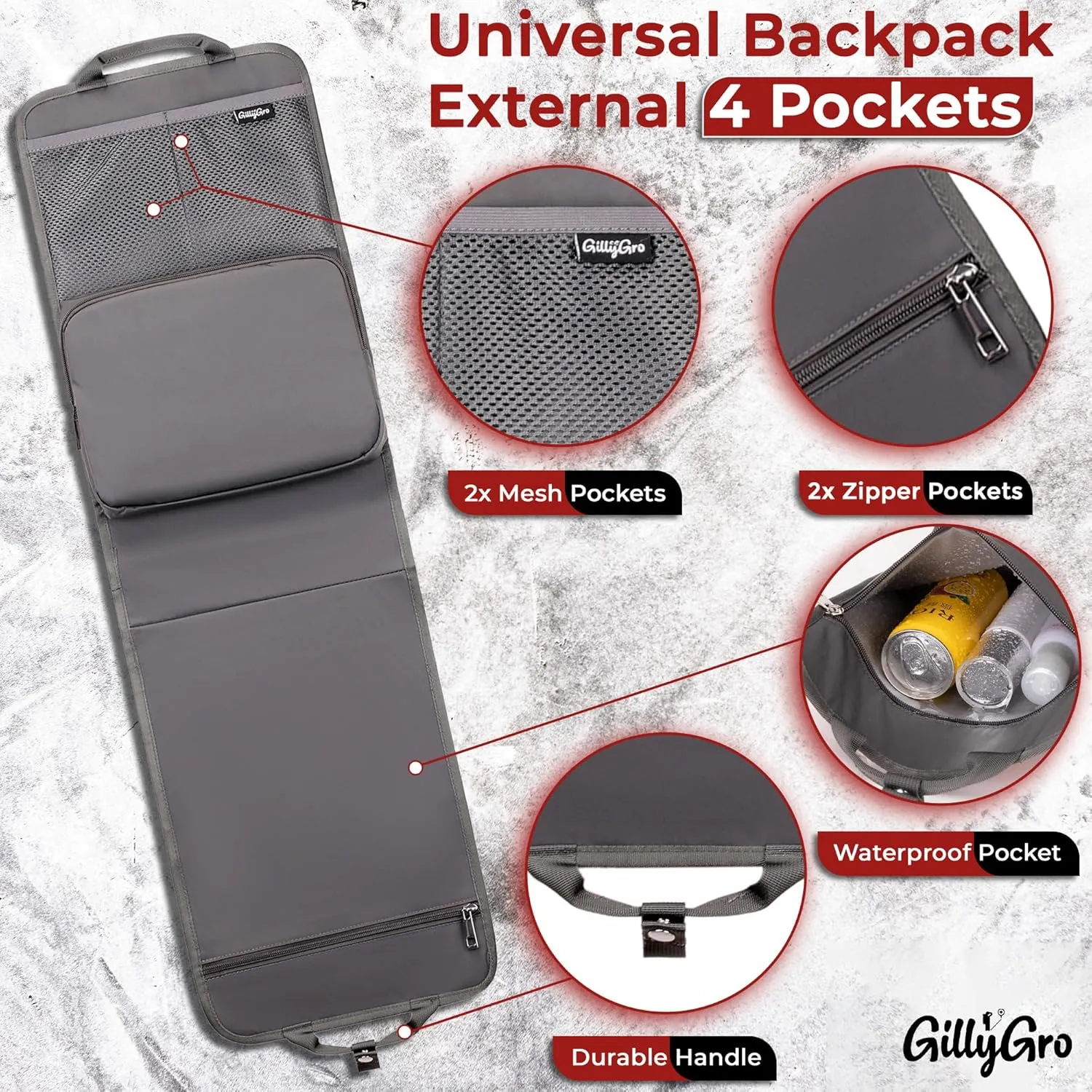 Unisex Foldable Vertical Backpack Organizer Insert for Tote Bag, Carry On, Picnic, Camping - 10 Pockets & Handle