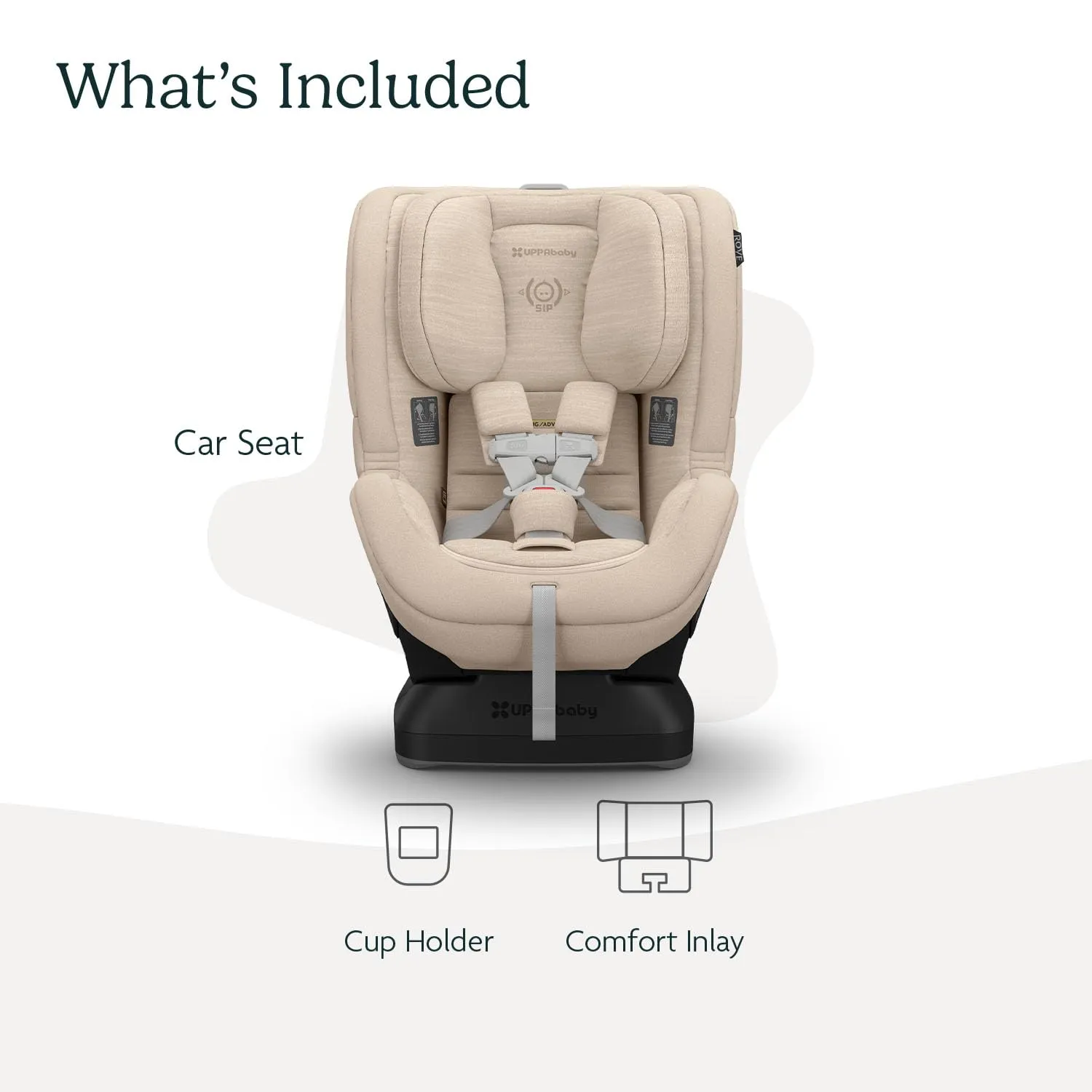 UPPAbaby Rove Convertible Car Seat - 2-in-1 Rear   Forward Facing - Quick   Secure 3-Step Install - Intuitive Safety Technology   Comfort Features - Cup Holder Included - Kavneer (Almond Mélange)
