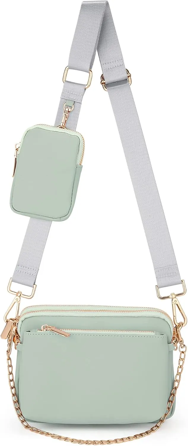 UTO Small Crossbody Bags for Women 3 in 1 Trendy Belt Purse Fashion Designer Mini Cute Sling Fanny Chest Pack