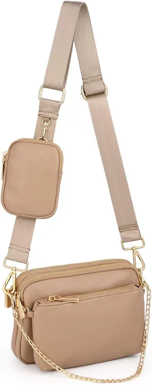 UTO Small Crossbody Bags for Women 3 in 1 Trendy Belt Purse Fashion Designer Mini Cute Sling Fanny Chest Pack