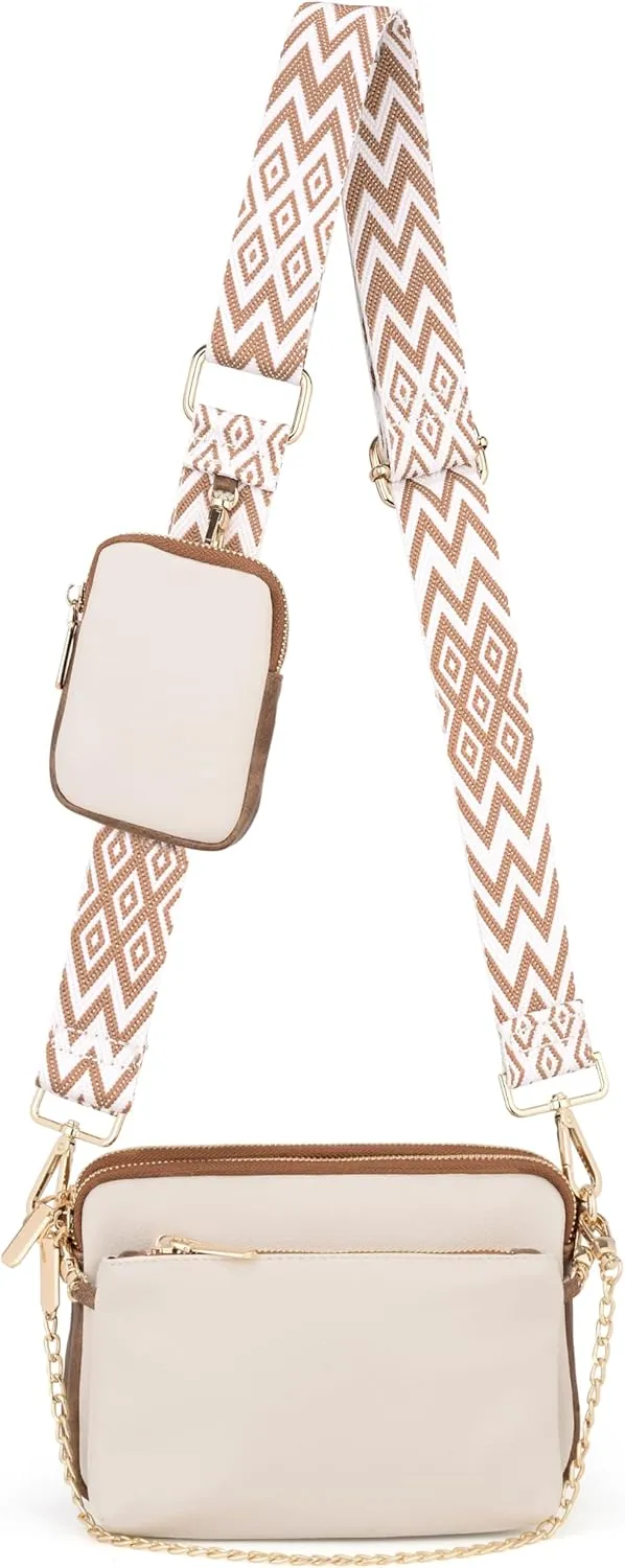 UTO Small Crossbody Bags for Women 3 in 1 Trendy Belt Purse Fashion Designer Mini Cute Sling Fanny Chest Pack
