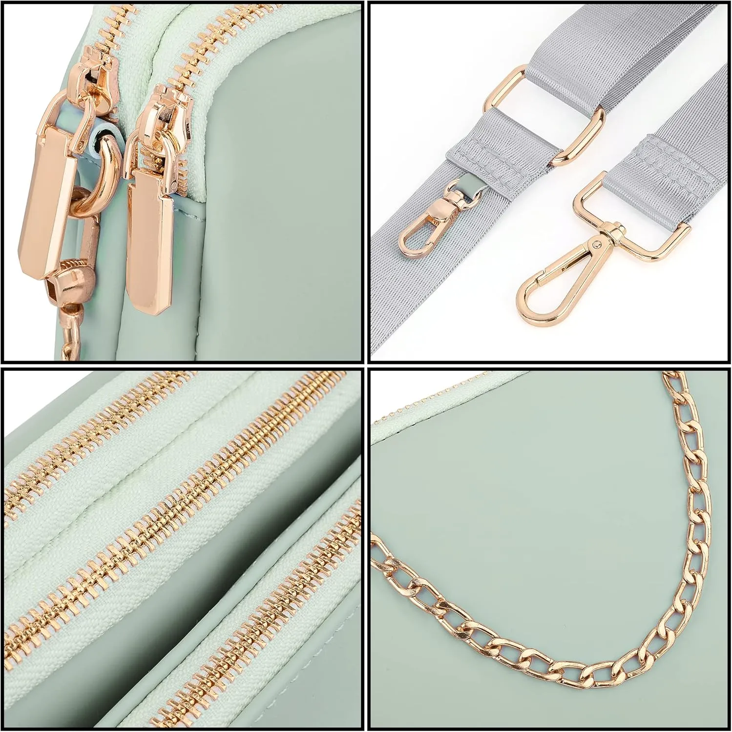 UTO Small Crossbody Bags for Women 3 in 1 Trendy Belt Purse Fashion Designer Mini Cute Sling Fanny Chest Pack