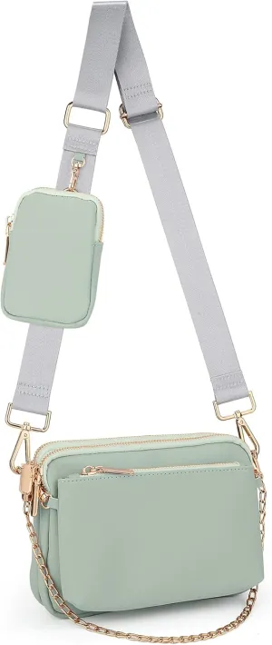 UTO Small Crossbody Bags for Women 3 in 1 Trendy Belt Purse Fashion Designer Mini Cute Sling Fanny Chest Pack