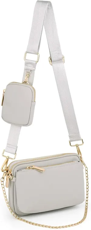 UTO Small Crossbody Bags for Women 3 in 1 Trendy Belt Purse Fashion Designer Mini Cute Sling Fanny Chest Pack