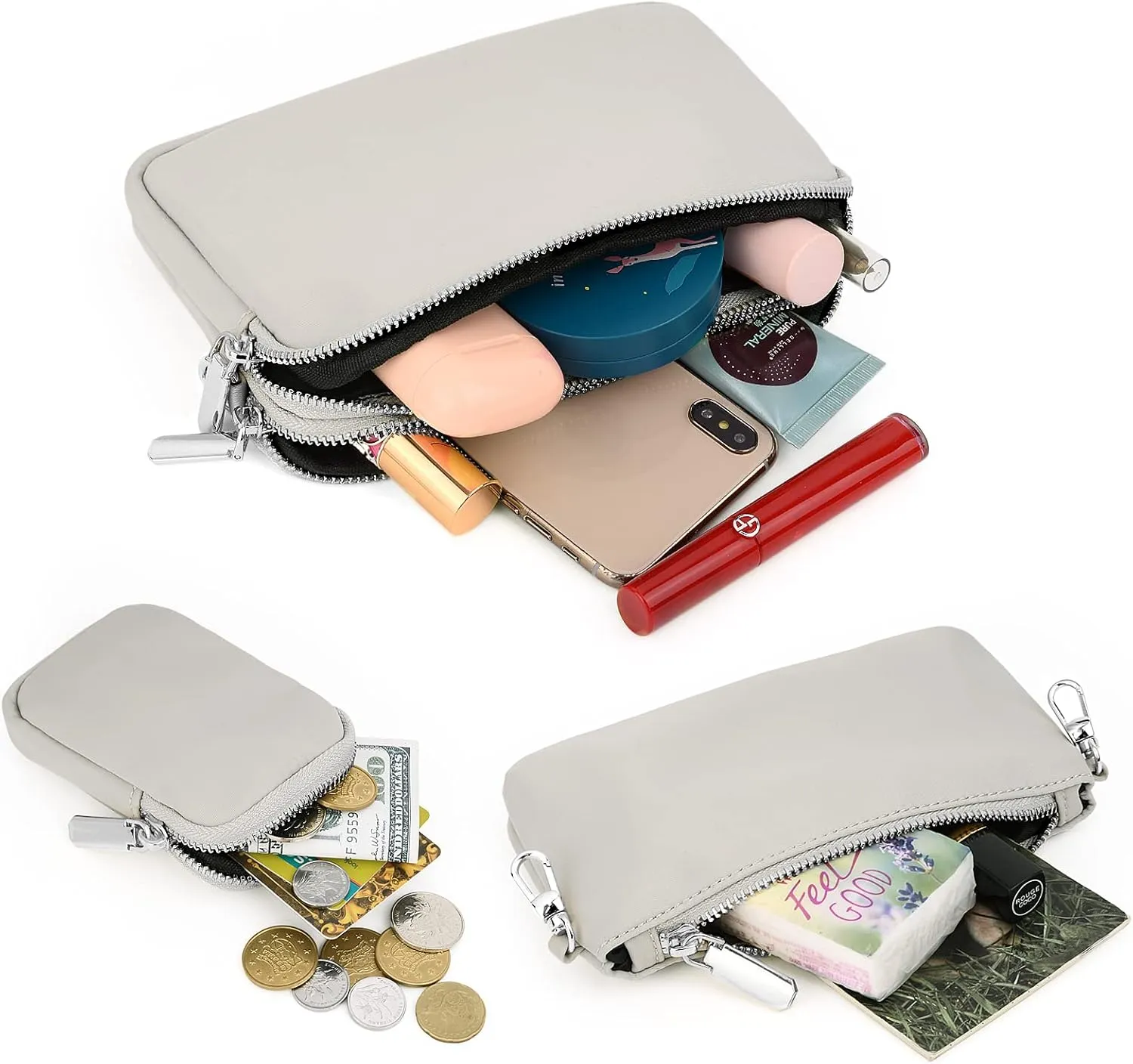 UTO Small Crossbody Bags for Women 3 in 1 Trendy Belt Purse Fashion Designer Mini Cute Sling Fanny Chest Pack