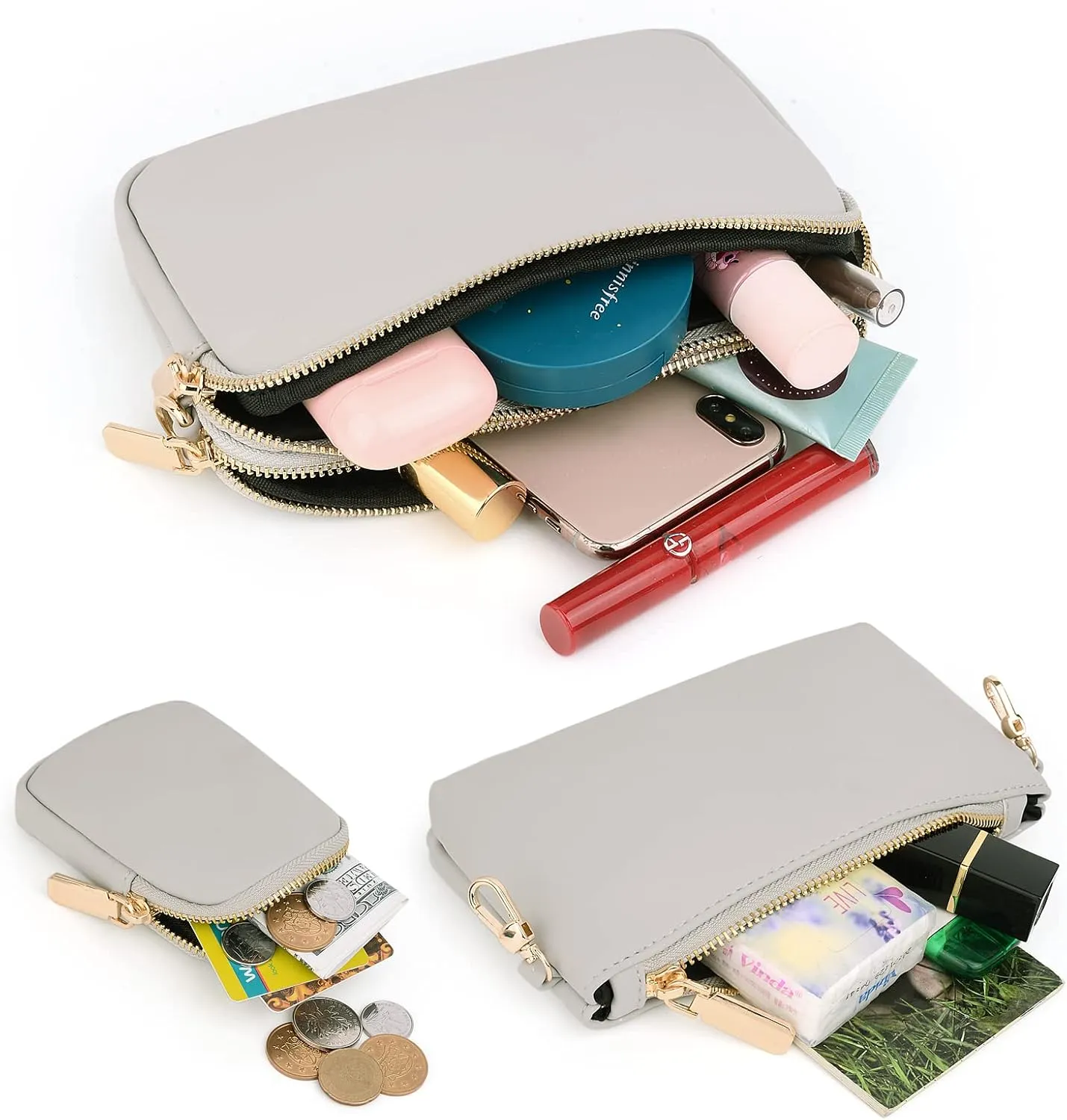 UTO Small Crossbody Bags for Women 3 in 1 Trendy Belt Purse Fashion Designer Mini Cute Sling Fanny Chest Pack