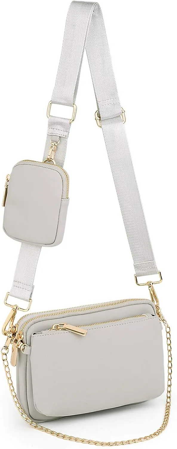 UTO Small Crossbody Bags for Women 3 in 1 Trendy Belt Purse Fashion Designer Mini Cute Sling Fanny Chest Pack