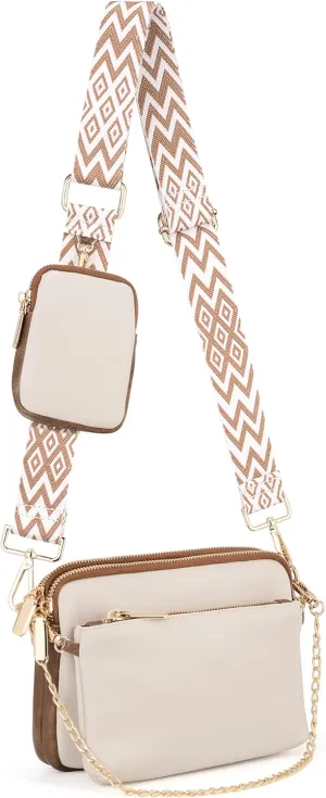 UTO Small Crossbody Bags for Women 3 in 1 Trendy Belt Purse Fashion Designer Mini Cute Sling Fanny Chest Pack