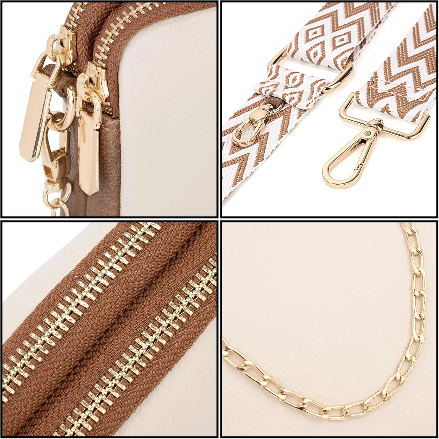 UTO Small Crossbody Bags for Women 3 in 1 Trendy Belt Purse Fashion Designer Mini Cute Sling Fanny Chest Pack