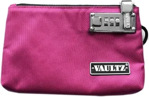 Vaultz Money Bag with Lock - 5 x 8 Inches, Men & Women's Locking Accessories Pouch for Cash, Bank Deposits, Wallet, Medicine, Phone and Credit Cards - Pink