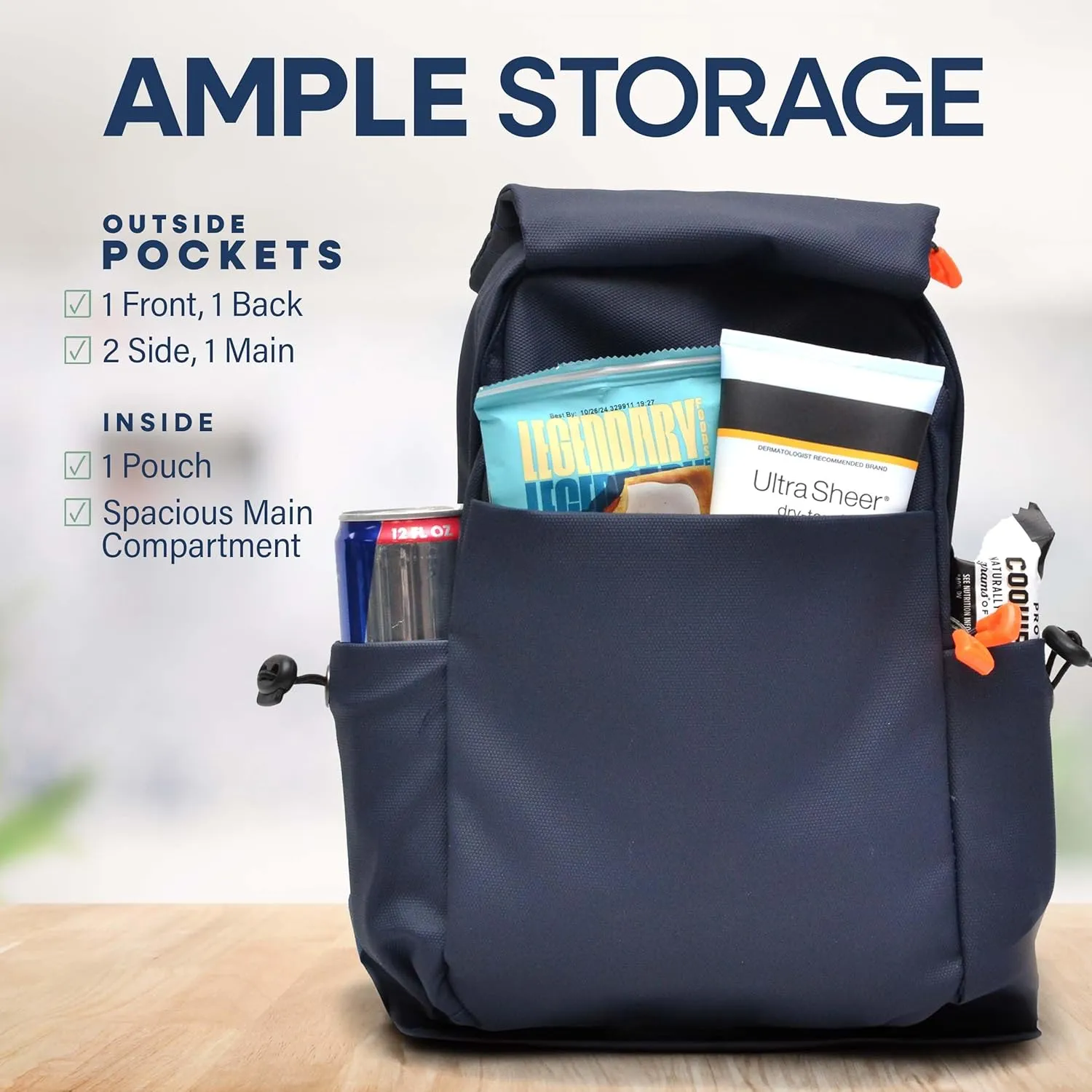 Venture Sling Bag for Men and Women - 11.5x9.5x3.5 Black Womens and Mens Crossbody Bag with Zippered Pockets
