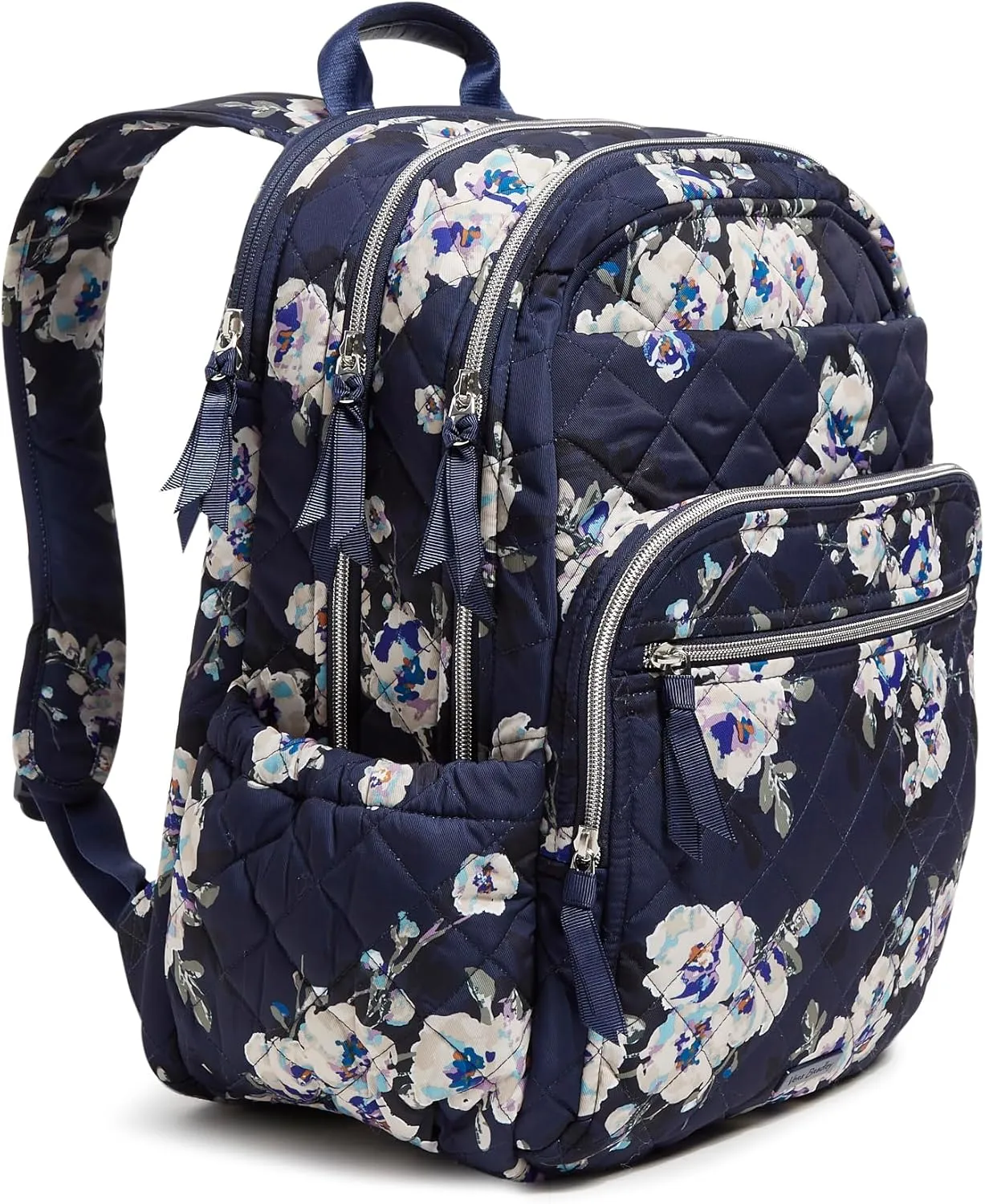 Vera Bradley Women's, Performance Twill Xl Campus Backpack, Blooms and Branches Navy, One Size
