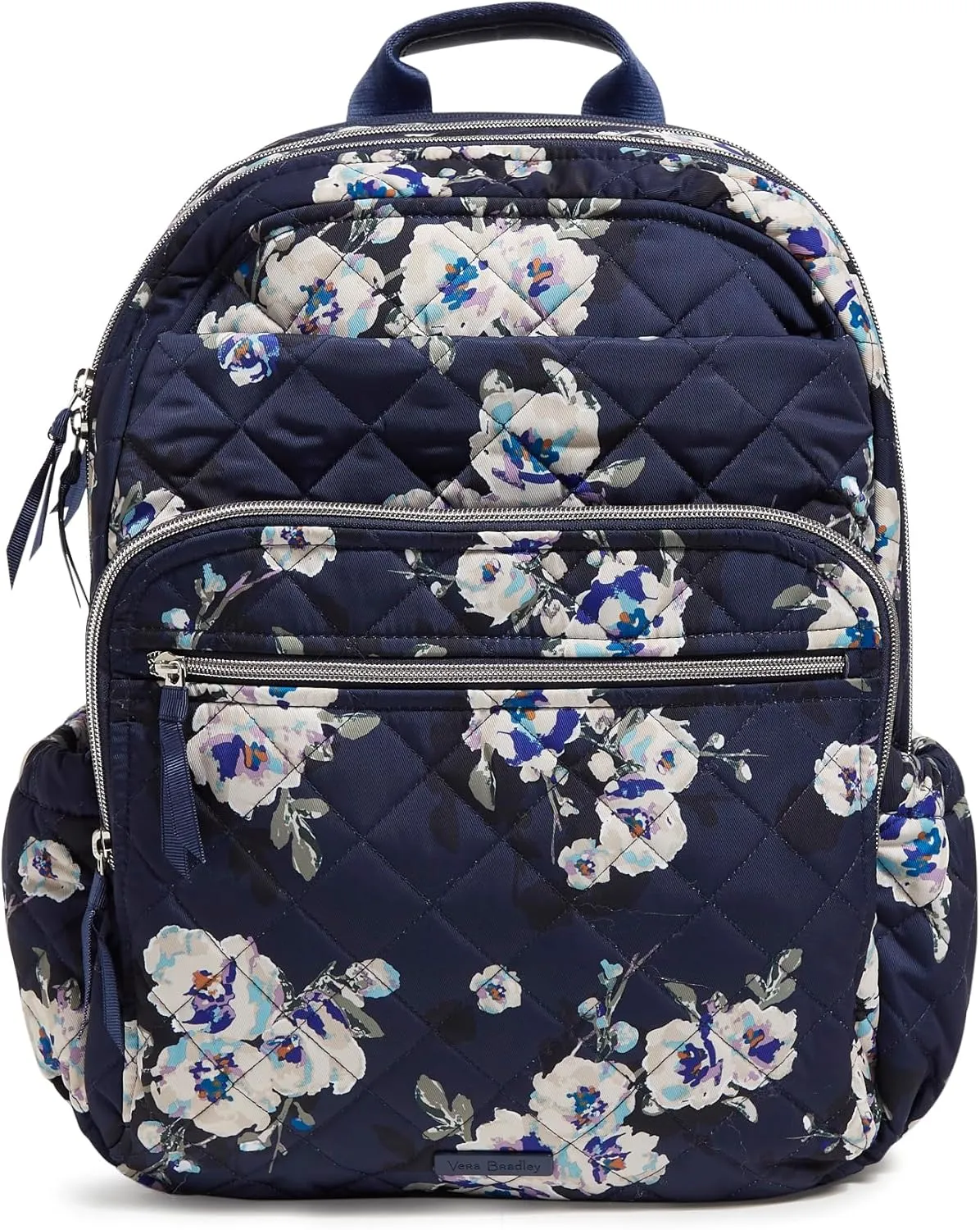 Vera Bradley Women's, Performance Twill Xl Campus Backpack, Blooms and Branches Navy, One Size