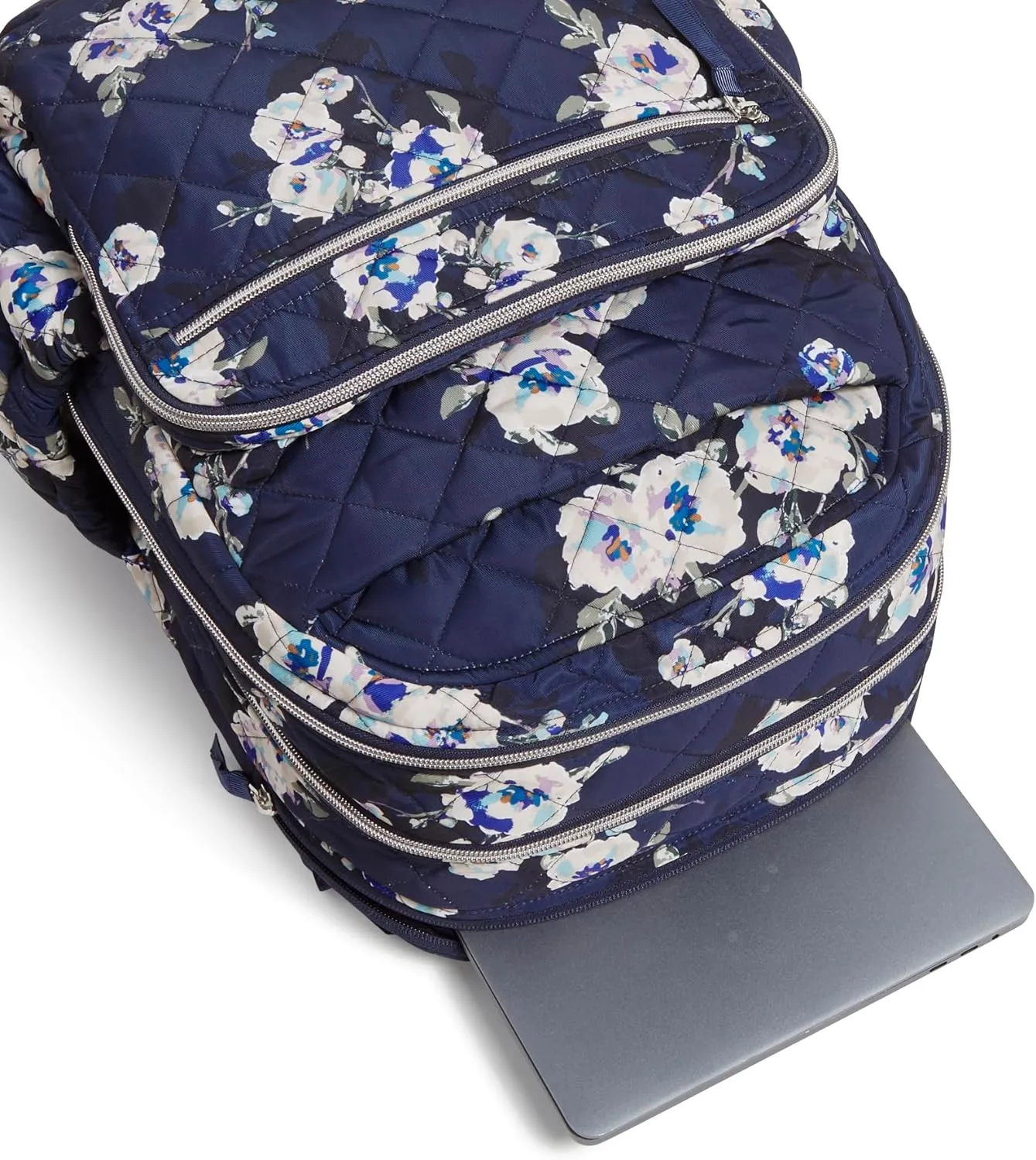 Vera Bradley Women's, Performance Twill Xl Campus Backpack, Blooms and Branches Navy, One Size