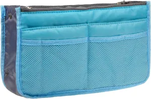 Vercord Purse Organizer Insert for Handbags Bag Organizers Inside Tote Pocketbook Women Nurse Nylon 13 Pockets Blue Large