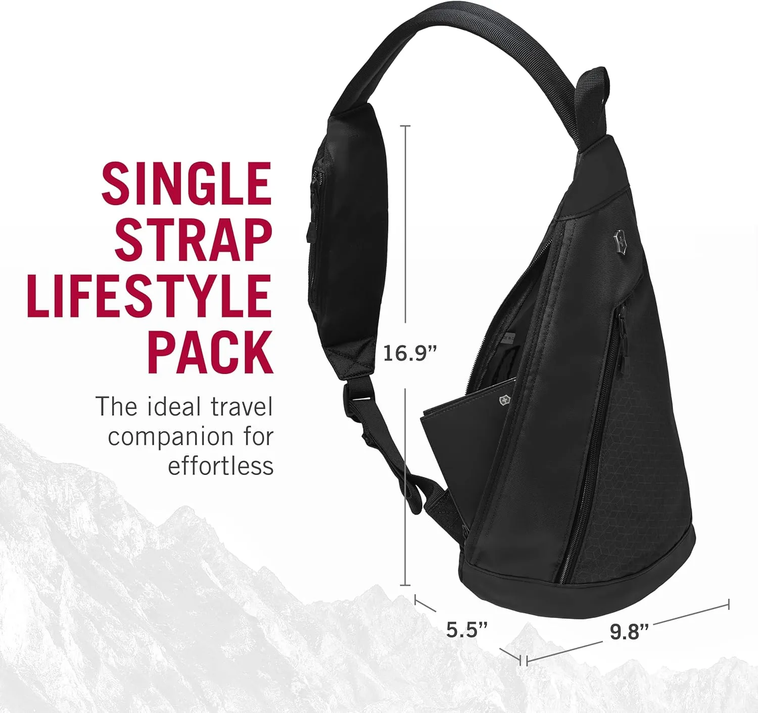 Victorinox Altmont Original Dual-Compartment Monosling - Travel Crossbody Bag for Men & Women - Durable Travel Essential - 7 Liters, Black