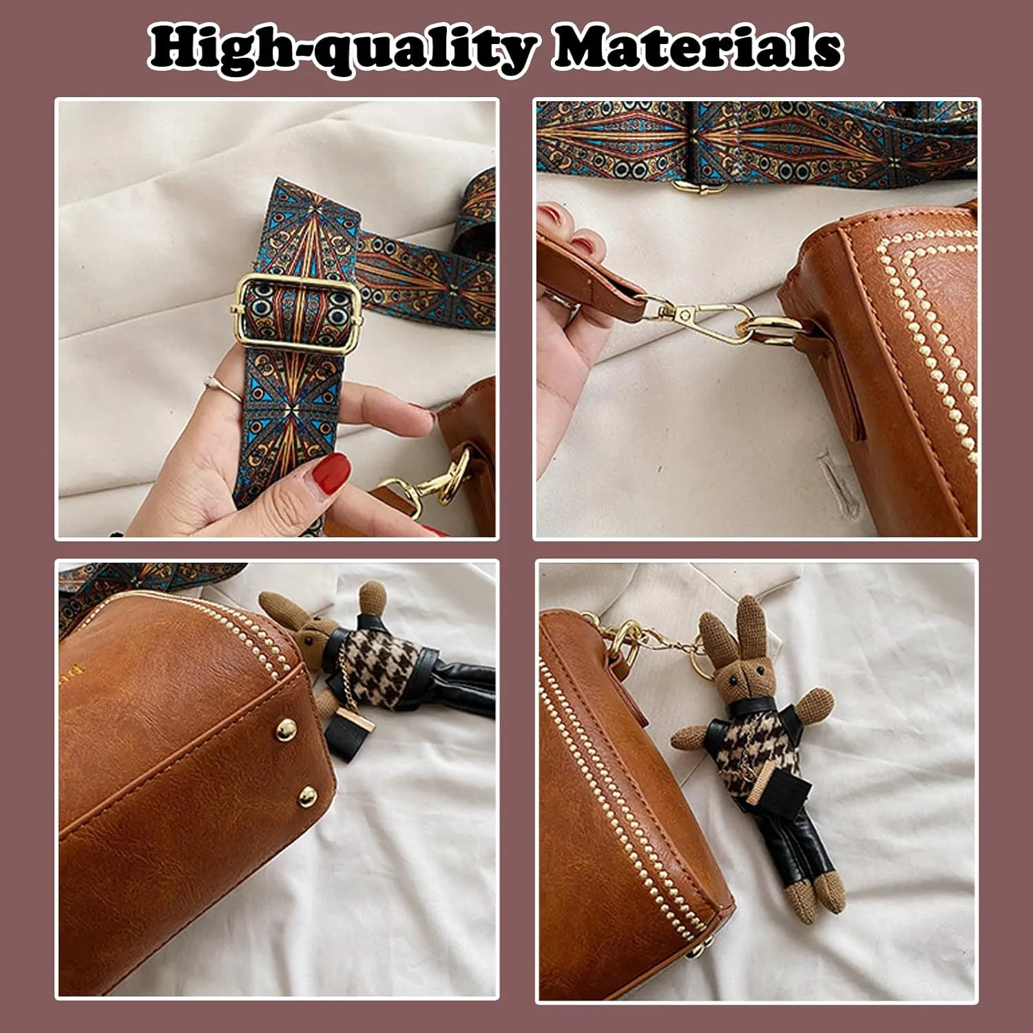 Vintage Fashion Bag with Adjustable Wider Shoulder Strap, Vintage Retro Small Water Bucket Bag, Vintage Fashion Crossbody Bag