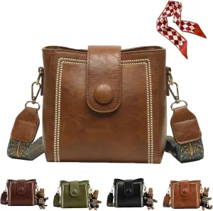Vintage Fashion Bag with Adjustable Wider Shoulder Strap, Vintage Retro Small Water Bucket Bag, Vintage Fashion Crossbody Bag