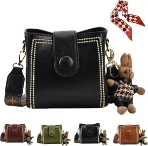 Vintage Fashion Bag with Adjustable Wider Shoulder Strap, Vintage Retro Small Water Bucket Bag, Vintage Fashion Crossbody Bag