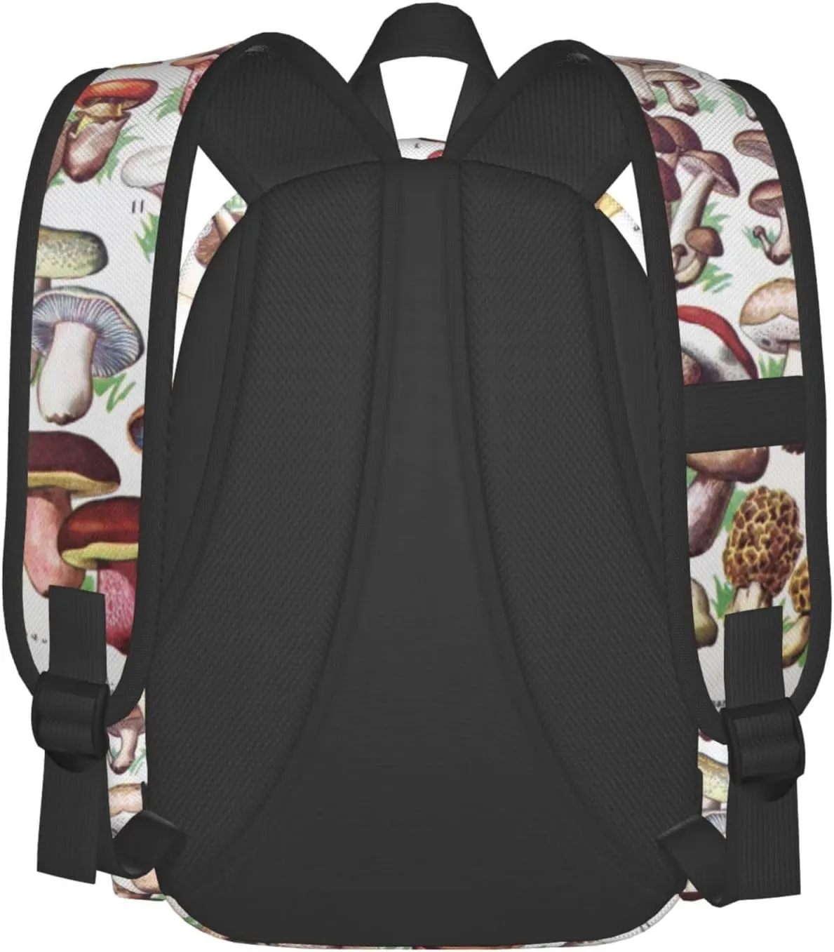 Vintage Mushroom Identification Reference Chart Laptop Backpack Shoulder Bag Laptop Pack Travel Backpacks Commuter Back Pack Casual Daypack Bags With Side Pockets