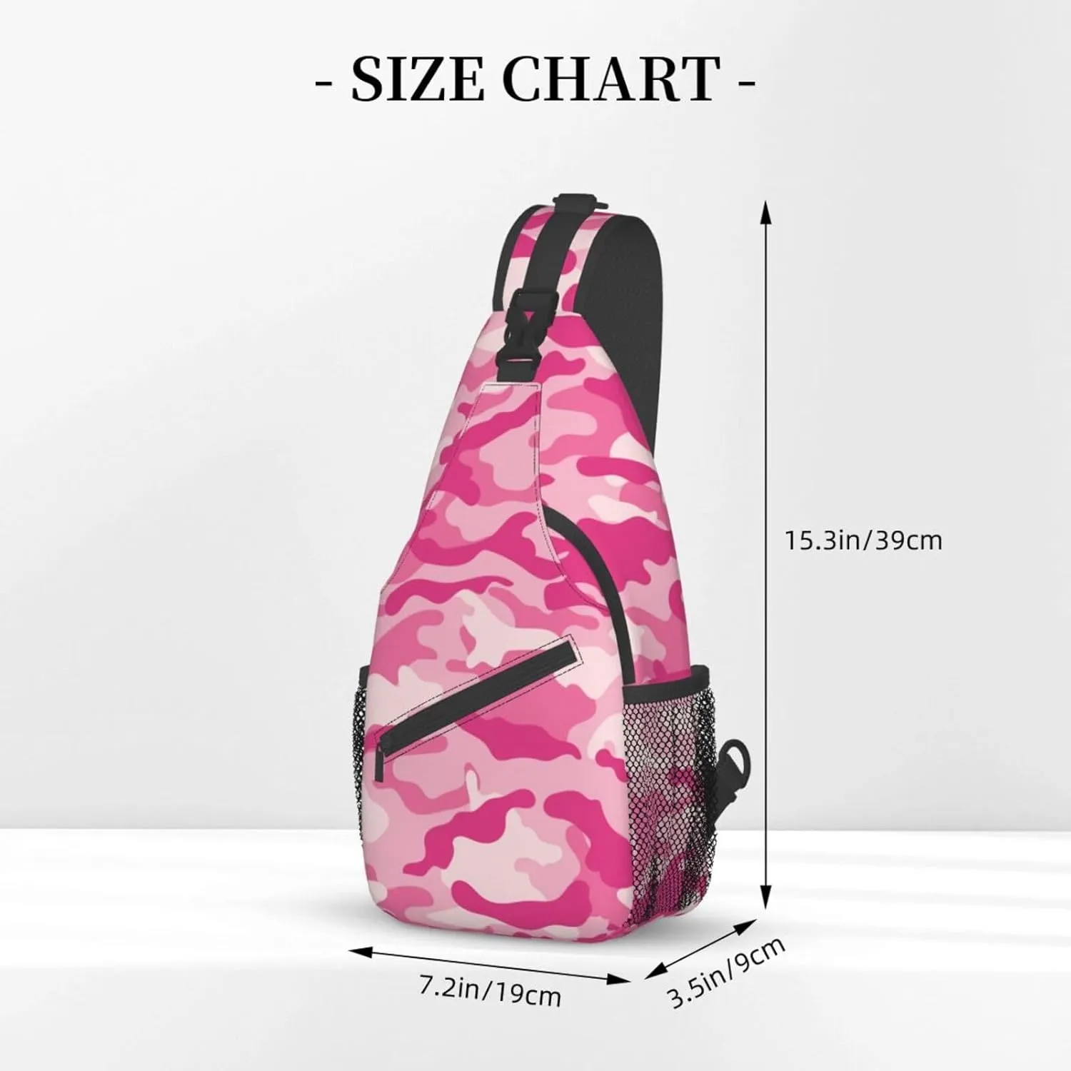 VOOHDDY Pink Camo Pattern Sling Bag For Women Men Travel Hiking Backpack Crossbody Shoulder Chest Bags Casual Daypack Sport