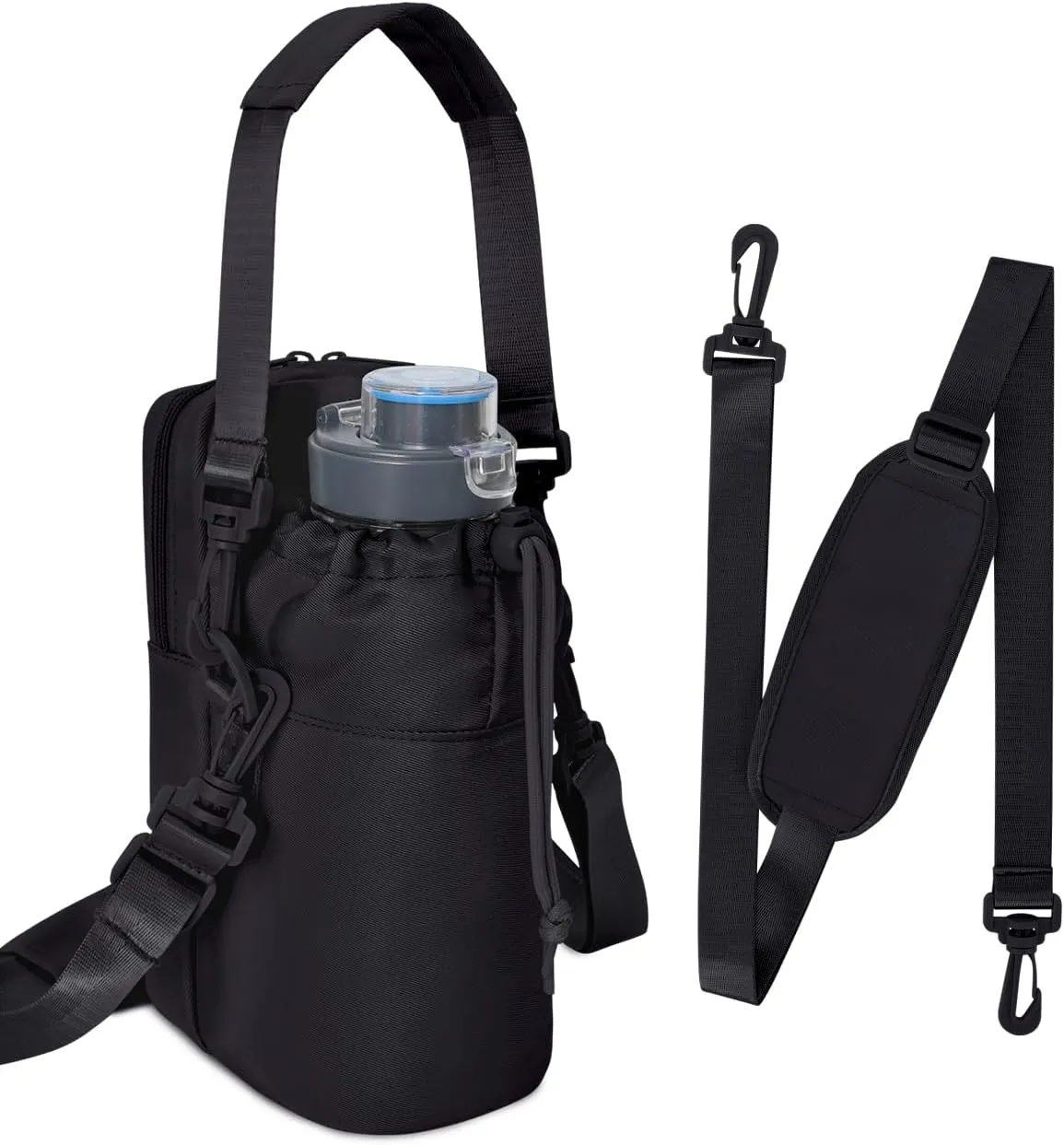 Wandering Nature Water Bottle Holder with Strap 32oz Insulated Water Bottle Carrier Sling Bag with Phone Pocket Water Bottle Pouch for Hiking Walking(Patent Pending)…