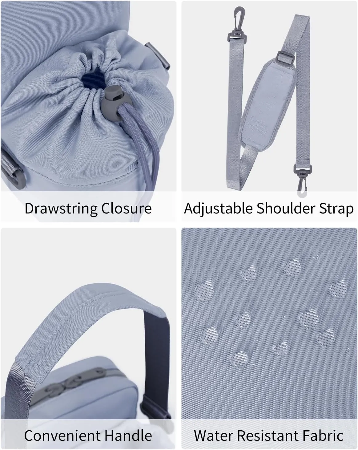 Wandering Nature Water Bottle Holder with Strap 32oz Insulated Water Bottle Carrier Sling Bag with Phone Pocket Water Bottle Pouch for Hiking Walking(Patent Pending)…