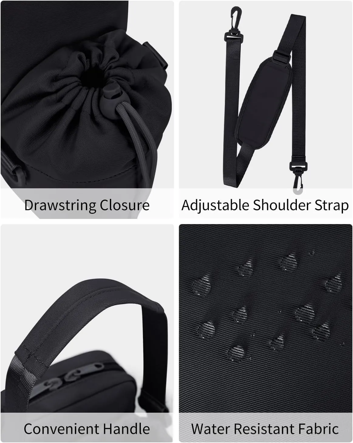 Wandering Nature Water Bottle Holder with Strap 32oz Insulated Water Bottle Carrier Sling Bag with Phone Pocket Water Bottle Pouch for Hiking Walking(Patent Pending)…