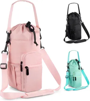 Water Bottle Holder with Strap 32oz 40oz 16 64oz Water Bottle Holder with Strap Insulated Water Bottle Carrier Sling Bag with Phone Pocket Water Bottle Sling Bag for Water Bottle Accessories