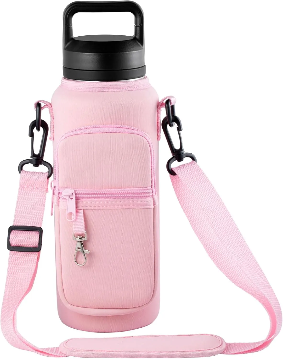 Water Bottle Holder with Strap for Hydroflask 32oz 40oz Carrier Sling Bag with Phone Pocket Water Bottle Sleeve for Hiking Camping