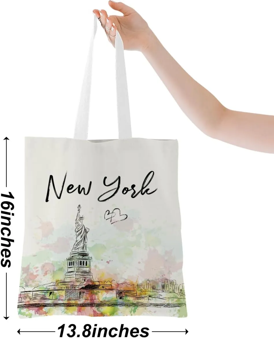 Watercolor New York Paris Chicago Nashville Italy California Lover Gifts Tote Bag Beach Bag Travel Souvenir Gift