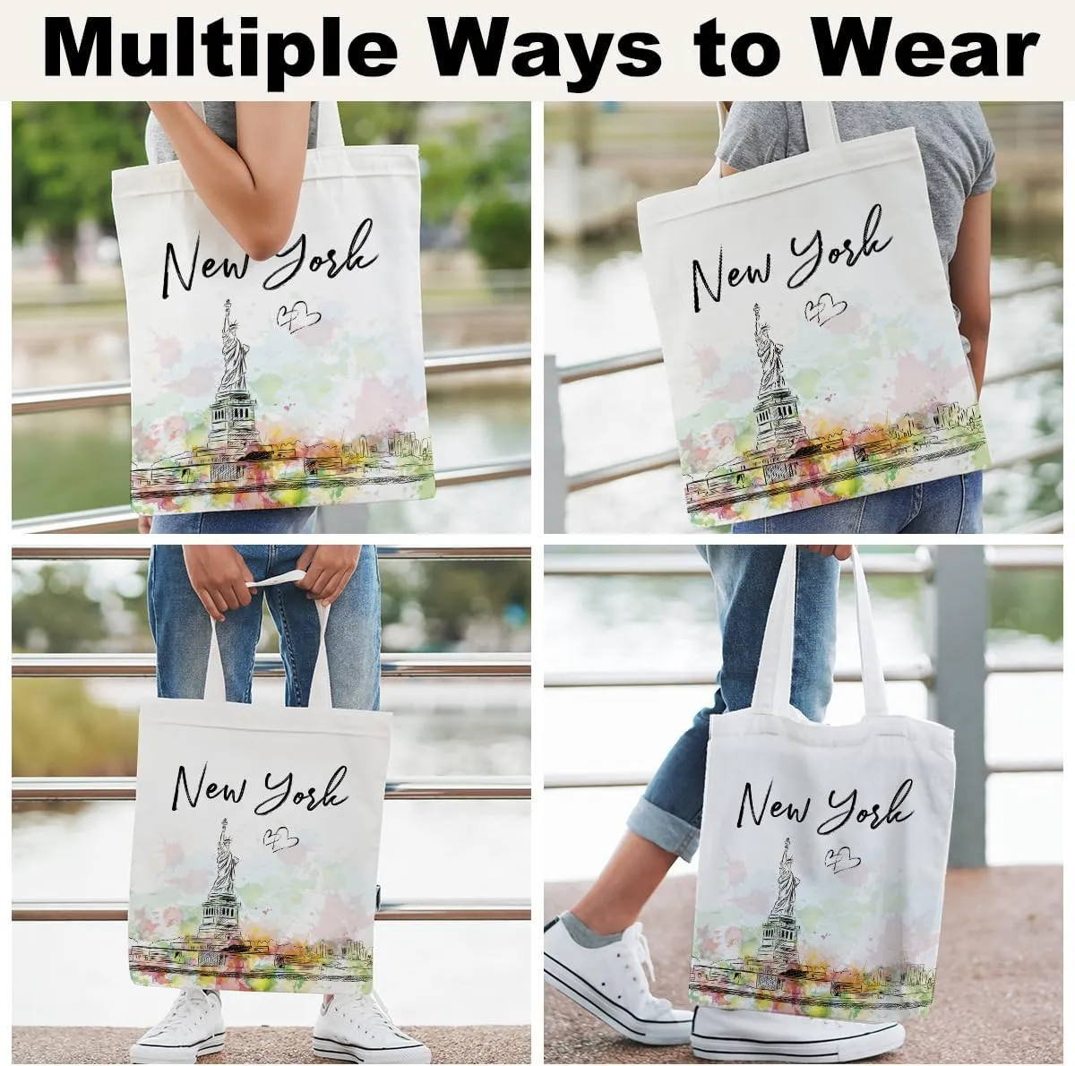 Watercolor New York Paris Chicago Nashville Italy California Lover Gifts Tote Bag Beach Bag Travel Souvenir Gift