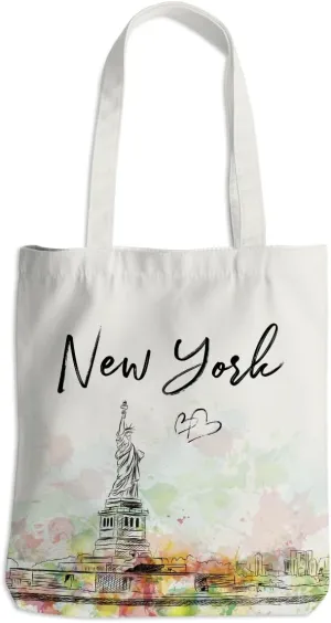 Watercolor New York Paris Chicago Nashville Italy California Lover Gifts Tote Bag Beach Bag Travel Souvenir Gift