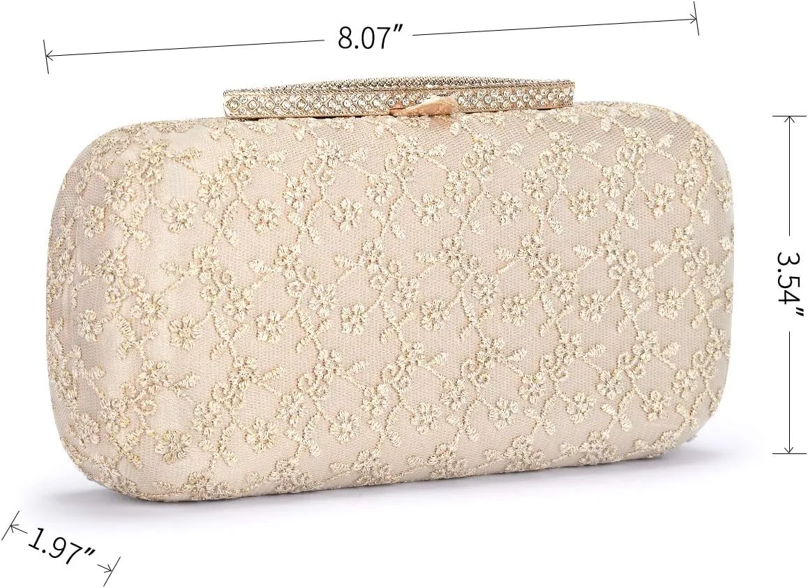 Wedding Bridal Clutch Bags For Women Lace Satin Evening Clutch Purses